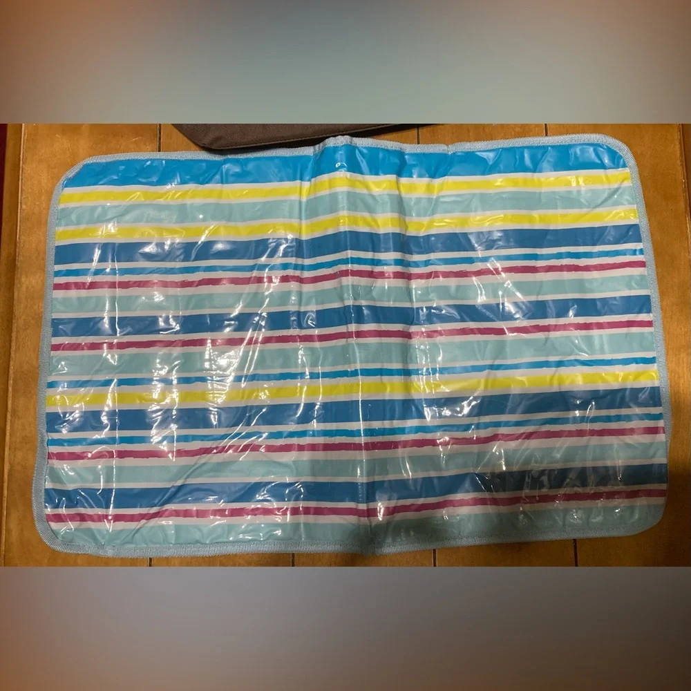 NWOT Blue and Brown zippered Diaper/Tote Bag w/ Changing Pad